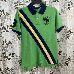 Vintage Polo Ralph Lauren Rugby Boys Large (14-16) Green Navy Big Pony 1967